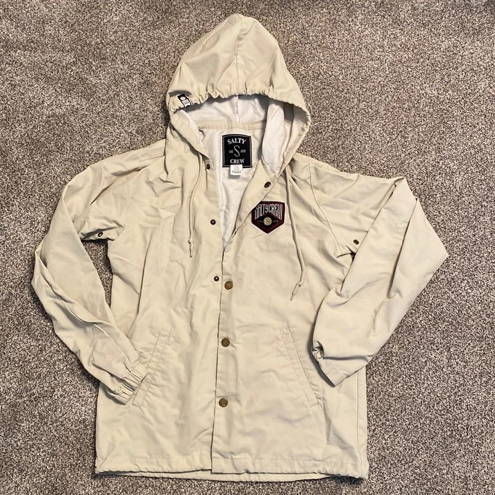 Salty Crew Hooded Lightweight Snap Jacket size S - Picture 1 of 4